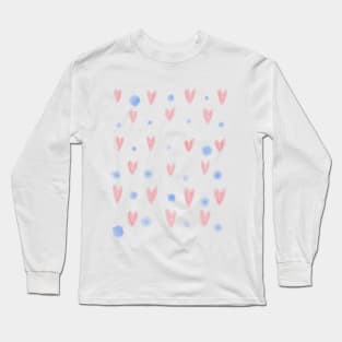 Pink hearts pattern Long Sleeve T-Shirt